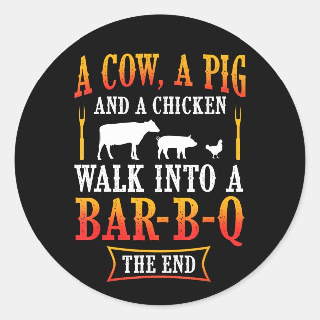 BBQ | Barbecue Bbq Joke Gift Grill Master Chef Classic Round Sticker (Front)