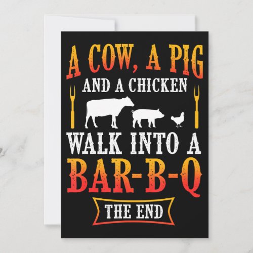 BBQ  Barbecue Bbq Joke Gift Grill Master Chef Holiday Card