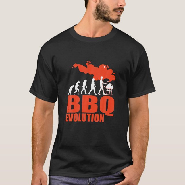BBQ Barbecue Evolution Funny Grill T-Shirt (Front)