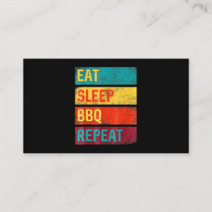 BBQ Barbecue Grilling Gift eat sleep BBQ Business Card