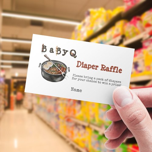 BBQ Barbecue Party Baby Shower Diaper Raffle Game Enclosure Card