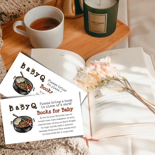 BBQ Barbecue Party Book for Baby Shower Game Enclosure Card