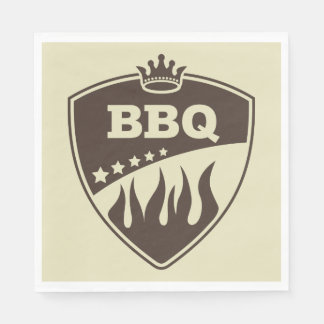 BBQ Barbeque Badge Logo Emblem Napkins