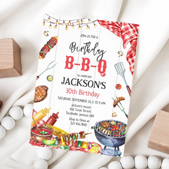BBQ Barbeque Grill Backyard Birthday Party Invitation (Creator Uploaded)