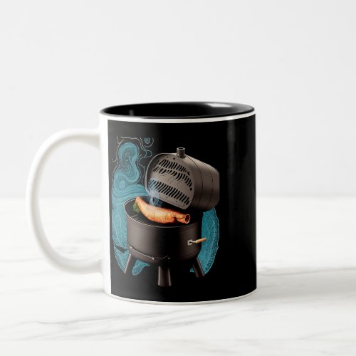 BBQ Barbeque Water Smoker Smoked Meat Pitmaster Gr Two_Tone Coffee Mug