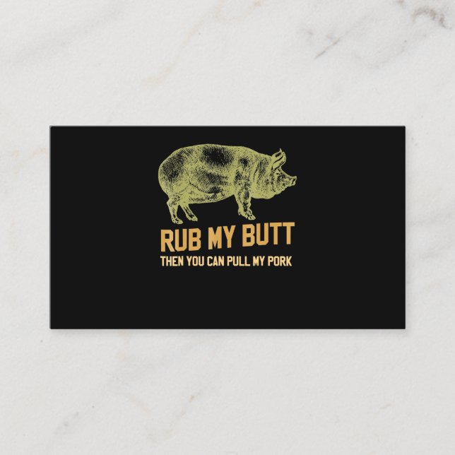BBQ | BBQ Grill Pig Funny Pork Id Smoke That Roast Business Card (Front)