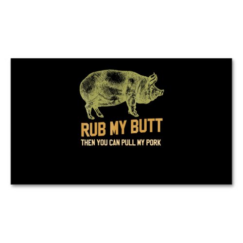 BBQ  BBQ Grill Pig Funny Pork Id Smoke That Roast Business Card Magnet