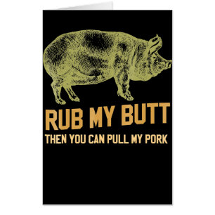 BBQ BBQ Grill Pig Funny Pork Id Smoke That Roast Card