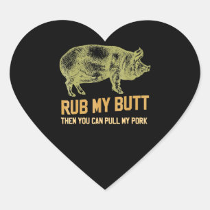 BBQ   BBQ Grill Pig Funny Pork Id Smoke That Roast Heart Sticker