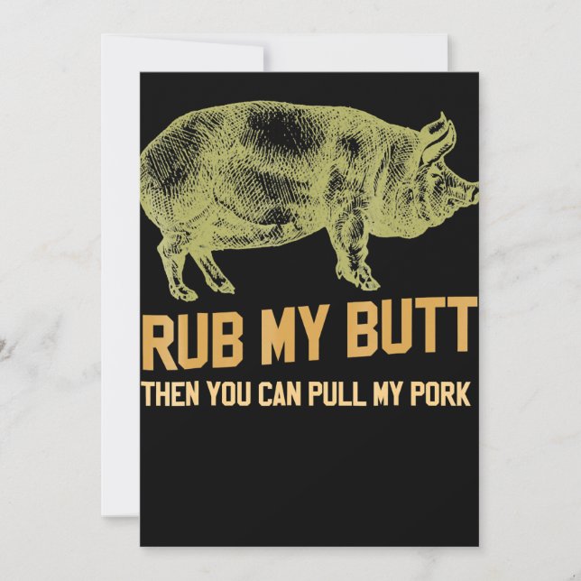 BBQ | BBQ Grill Pig Funny Pork Id Smoke That Roast Holiday Card (Front)