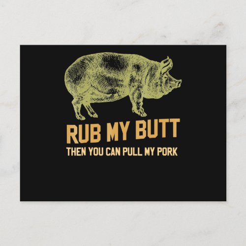 BBQ  BBQ Grill Pig Funny Pork Id Smoke That Roast Holiday Postcard
