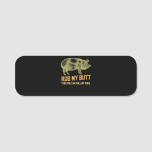 BBQ BBQ Grill Pig Funny Pork Id Smoke That Roast Name Tag