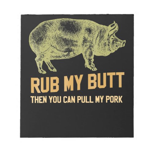 BBQ  BBQ Grill Pig Funny Pork Id Smoke That Roast Notepad