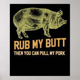 BBQ | BBQ Grill Pig Funny Pork Id Smoke That Roast Poster
