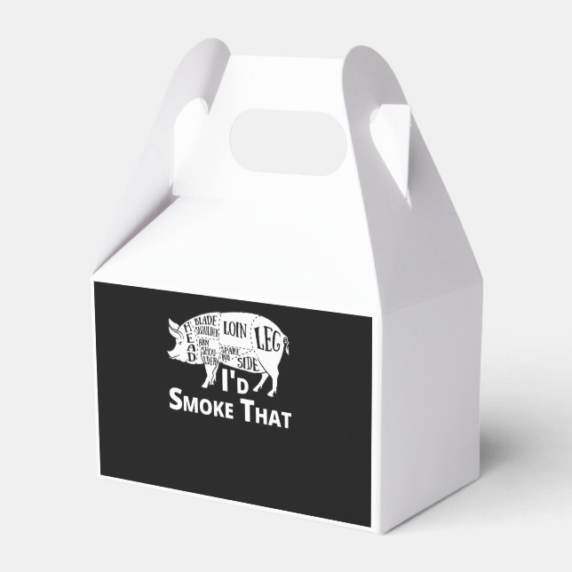 BBQ | BBQ Grill Pig Pork Id Smoke That Gift Men Favor Boxes (Front Side)