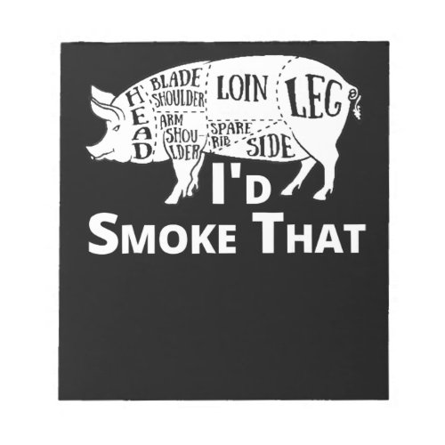 BBQ  BBQ Grill Pig Pork Id Smoke That Gift Men Notepad