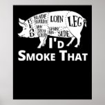 Bbq | Bbq Grill Pig Pork Id Smoke That Gift Men Poster at Zazzle