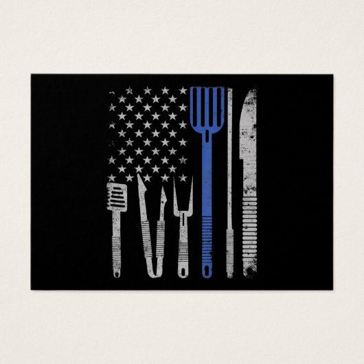 BBQ | BBQ Grill Pork With USA Flag Cooking Chef (Front)