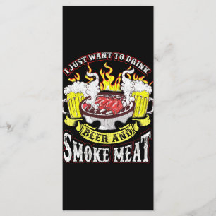BBQ BBQ Grilling Beer Smoke Meat Funny Quotes Menu