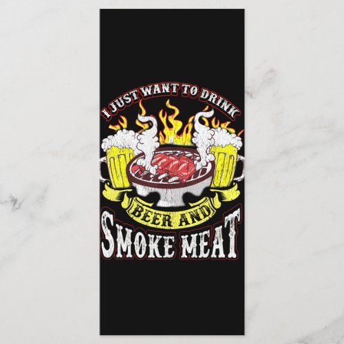 BBQ  BBQ Grilling Beer Smoke Meat Funny Quotes Menu