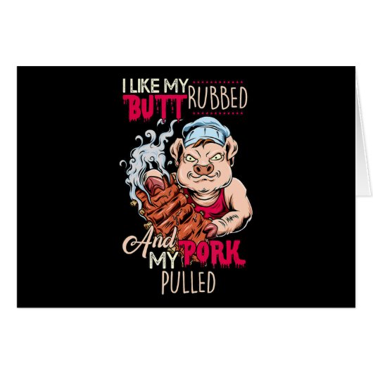 BBQ|BBQ Grillmaster Like Butt Rubbed & Pork Pulled Cards (Front Horizontal)