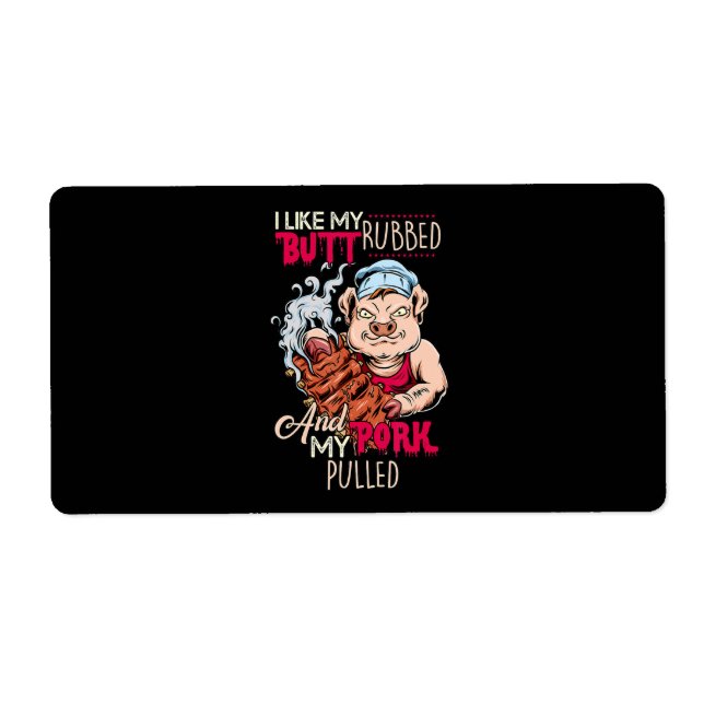 BBQ|BBQ Grillmaster Like Butt Rubbed & Pork Pulled Label (Front)