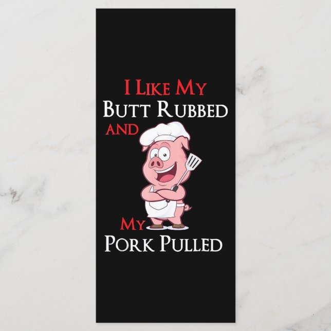 BBQ | BBQ I Like My Butt Rubbed And My Pork Pulled Menu (Front)