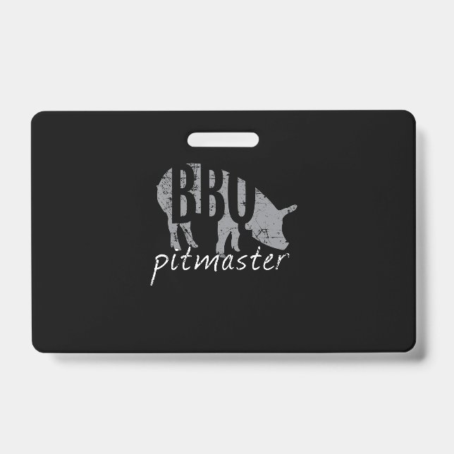 BBQ | BBQ Pitmaster Pig Grilling Grill Fars Day Badge (Front)