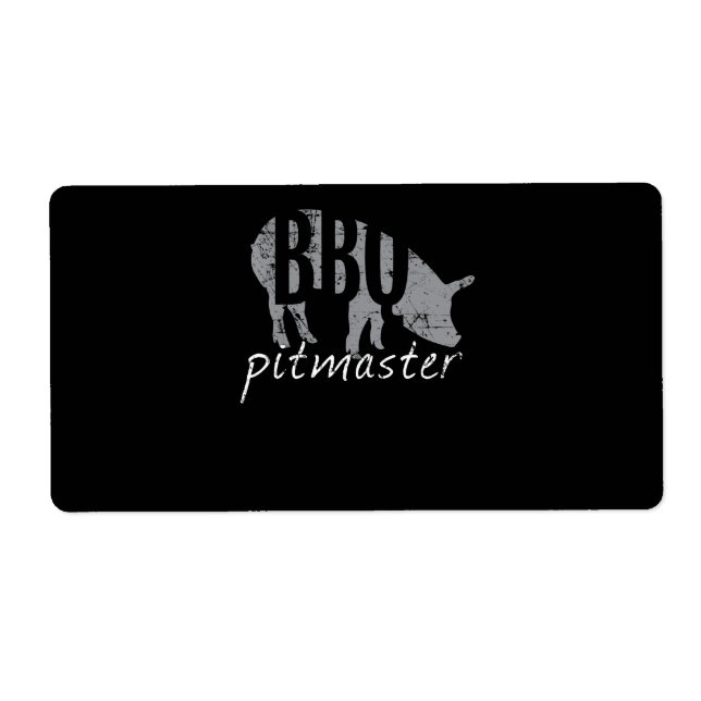 BBQ | BBQ Pitmaster Pig Grilling Grill Fars Day Label (Front)