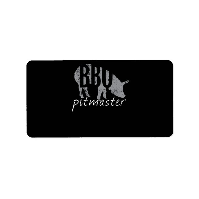 BBQ | BBQ Pitmaster Pig Grilling Grill Fars Day Label (Front)