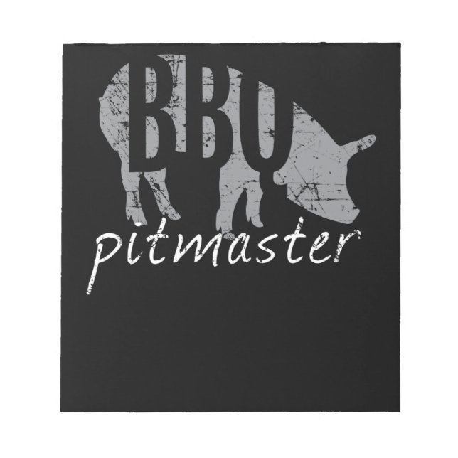 BBQ | BBQ Pitmaster Pig Grilling Grill Fars Day Notepad (Front)