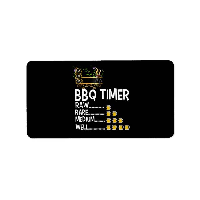 BBQ | BBQ Timer Barbecue Funny Grill Grilling Gift Label (Front)