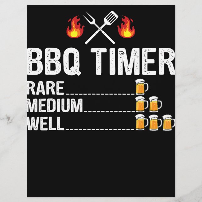 BBQ | BBQ Timer Drinking Grilling Grill Beer Flyer (Front)