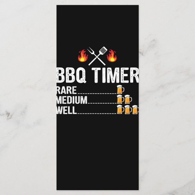 BBQ | BBQ Timer Drinking Grilling Grill Beer Menu (Front)