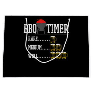 BBQ   BBQ Timer Funny Beer Steak Grilling Grill Large Gift Bag