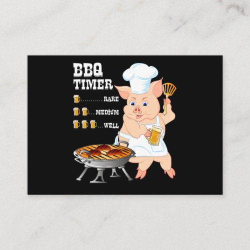 BBQ  BBQ Timer Pig Grill Barbecue Beer Lover Men Business Card