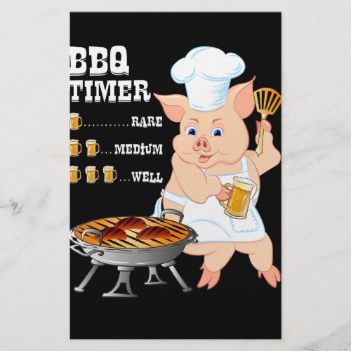 BBQ  BBQ Timer Pig Grill Barbecue Beer Lover Men Flyer