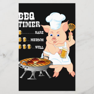 BBQ BBQ Timer Pig Grill Barbecue Beer Lover Men Flyer