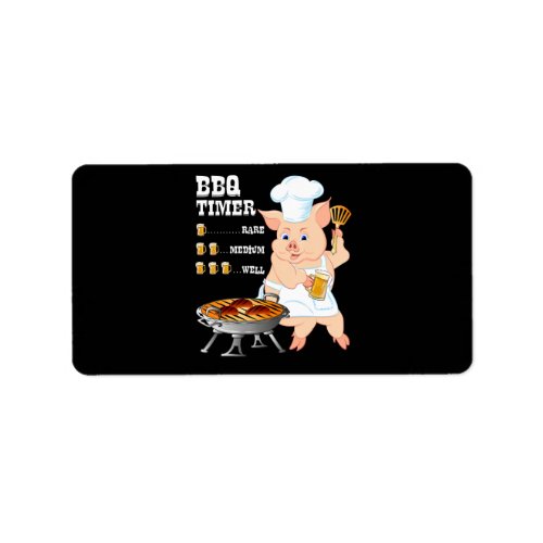 BBQ  BBQ Timer Pig Grill Barbecue Beer Lover Men Label