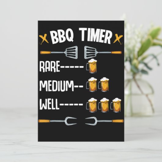 BBQ | BBQ Timer Rare Medium Well Beer Drinker (Standing Front)