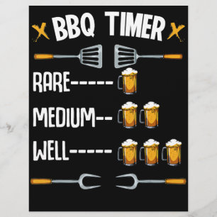 BBQ BBQ Timer Rare Medium Well Beer Drinker Flyer