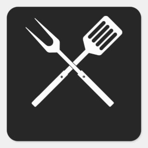BBQ   BBQ Utensils novelty BBQ Grill Tools Square Sticker