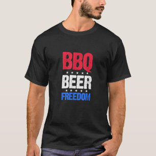 BBQ Beer Freedom 4th of July USA America American T-Shirt