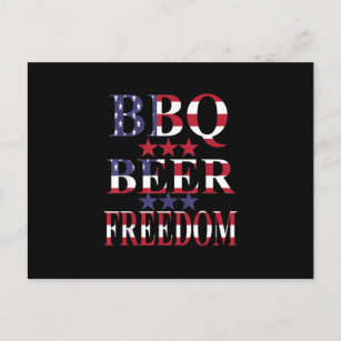 BBQ Beer Freedom America Party US Announcement Postcard