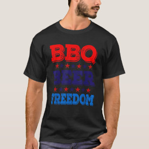 BBQ Beer Freedom America USA Party 4th of July Sum T-Shirt