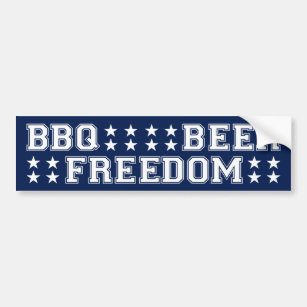 bbq beer freedom, pro trump anti Biden Bumper Stic Bumper Sticker