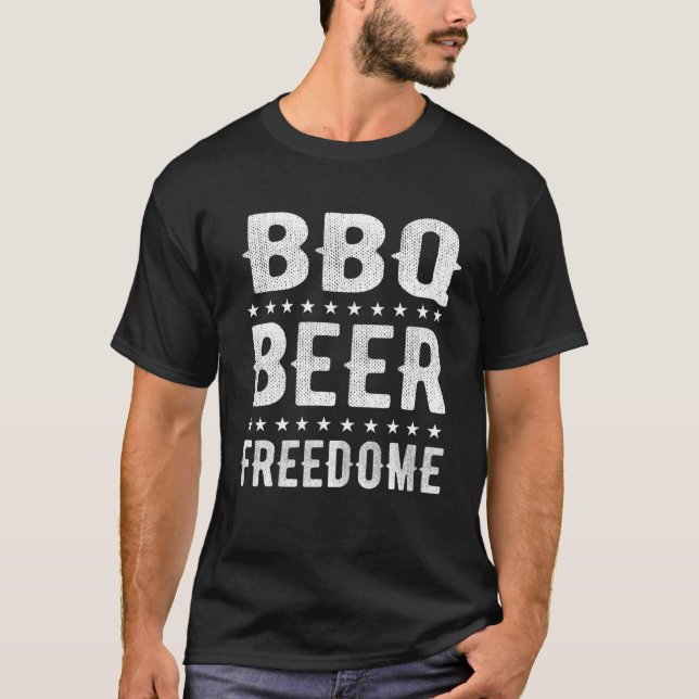 BBQ Beer Freedom Vintage T-Shirt (Front)