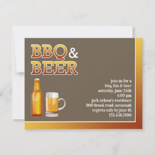 BBQ & Beer Party Flat Invitation
