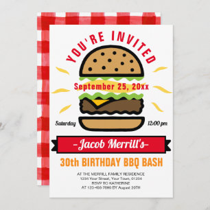 BBQ Birthday Bash Any Age Invitation