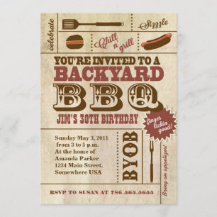 BBQ Birthday invitation